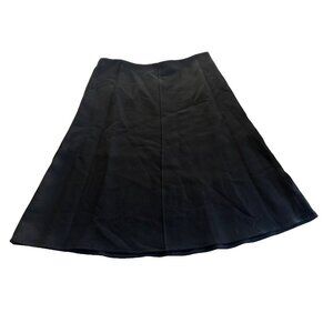 J. Crew Women's Size 16 Black A-line Circle Skirt in Double-cloth Wool Blend
